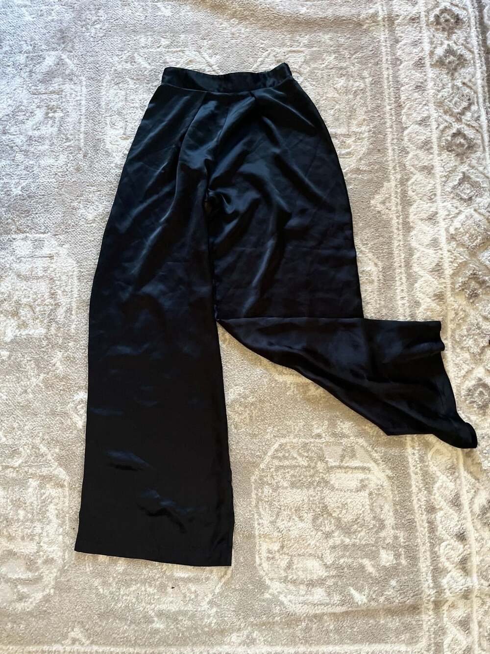 Victoria's Secret Satin Wide Leg Pants Size XS Black